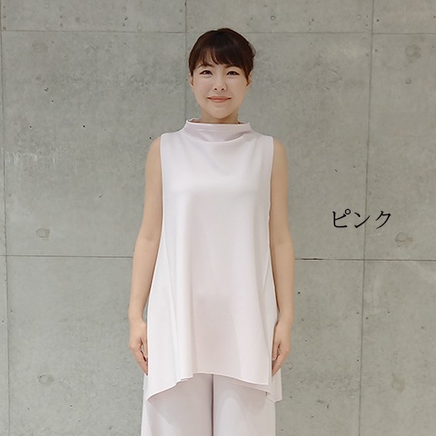 【Aqua】ハイネック・チュニックベスト 【3222701】