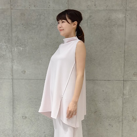 【Aqua】ハイネック・チュニックベスト 【3222701】