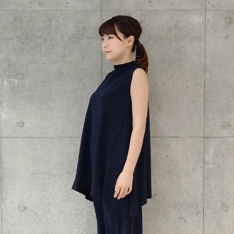 【Aqua】ハイネック・チュニックベスト 【3222701】