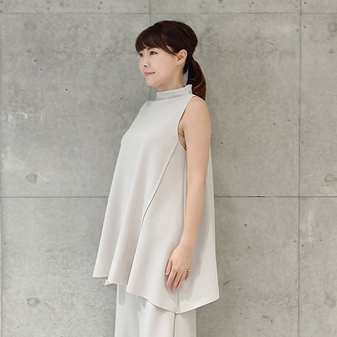 【Aqua】ハイネック・チュニックベスト 【3222701】