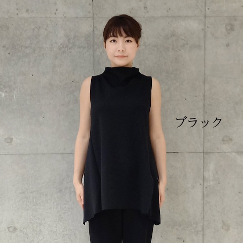 【Aqua】ハイネック・チュニックベスト 【3222701】