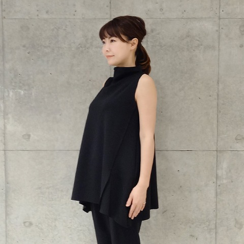 【Aqua】ハイネック・チュニックベスト 【3222701】