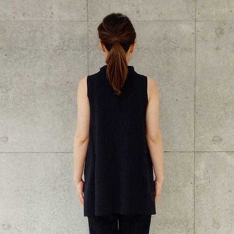 【Aqua】ハイネック・チュニックベスト 【3222701】