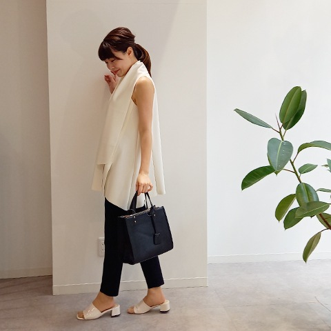 【Aqua】ハイネック・チュニックベスト 【3222701】