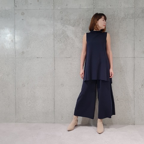 【Aqua】ハイネック・チュニックベスト 【3222701】