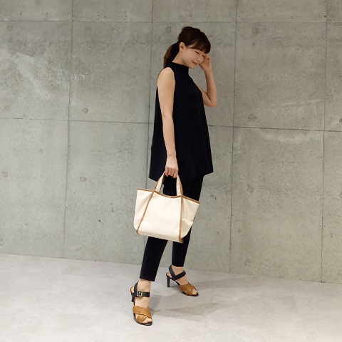 【Aqua】ハイネック・チュニックベスト 【3222701】