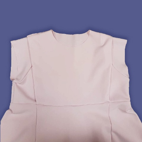 【Aqua】フレンチスリーブ・デザインチュニック 【1438790】