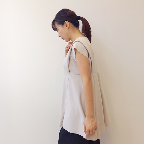 【Aqua】フレンチスリーブ・デザインチュニック 【1438790】