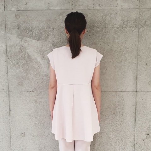 【Aqua】フレンチスリーブ・デザインチュニック 【1438790】