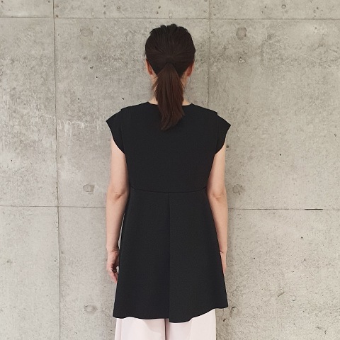 【Aqua】フレンチスリーブ・デザインチュニック 【1438790】