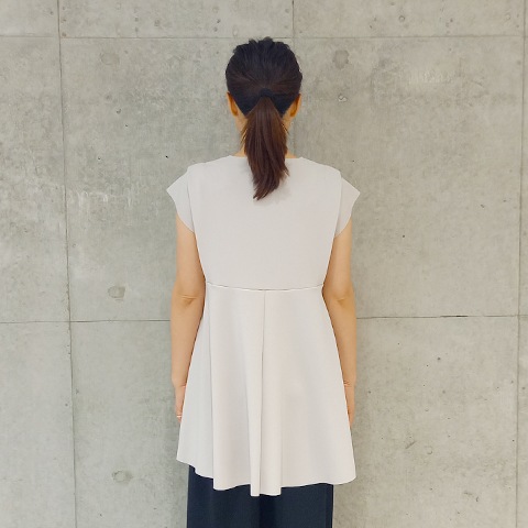 【Aqua】フレンチスリーブ・デザインチュニック 【1438790】