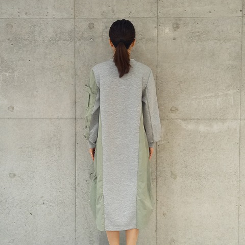 配色ドッキング・ミリタリーワンピース【75767】