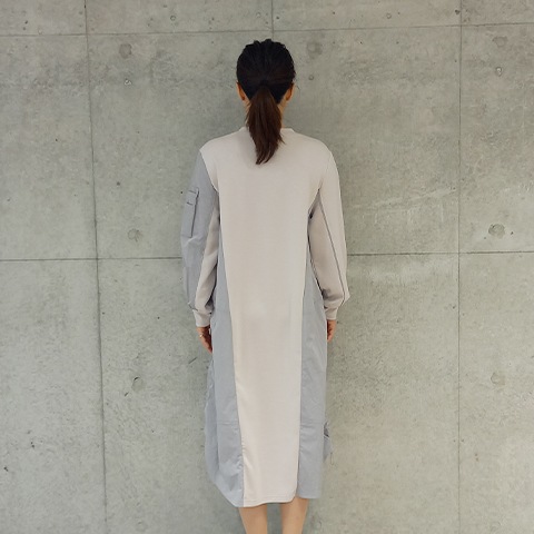 配色ドッキング・ミリタリーワンピース【75767】