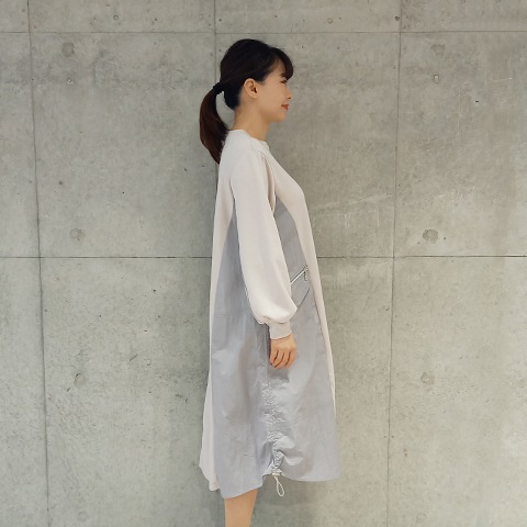 配色ドッキング・ミリタリーワンピース【75767】