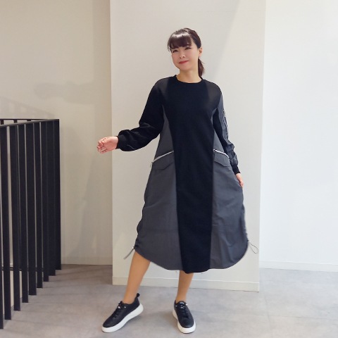 配色ドッキング・ミリタリーワンピース【75767】