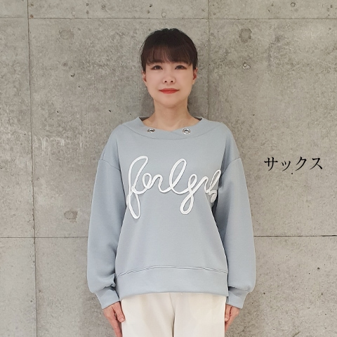変型衿＆刺繍デザインプルオーバー【75110】