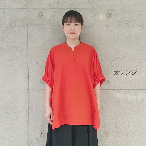 Summer コットン100タイプライタースキッパー衿ブラウス 【0334790-38】