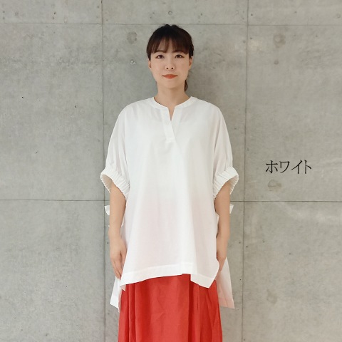 Summer コットン100タイプライタースキッパー衿ブラウス 【0334790-38】