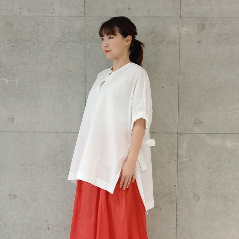 Summer コットン100タイプライタースキッパー衿ブラウス 【0334790-38】