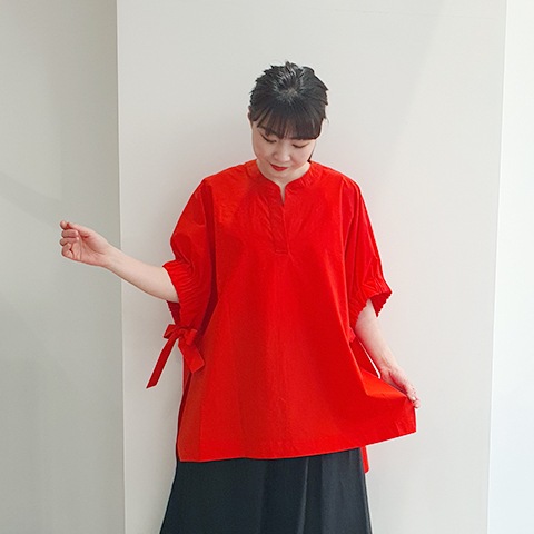 Summer コットン100タイプライタースキッパー衿ブラウス 【0334790-38】