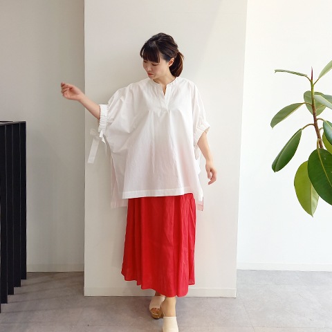 Summer コットン100タイプライタースキッパー衿ブラウス 【0334790-38】