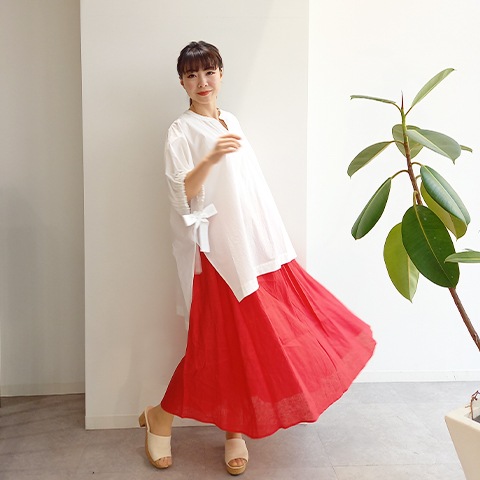 Summer コットン100タイプライタースキッパー衿ブラウス 【0334790-38】