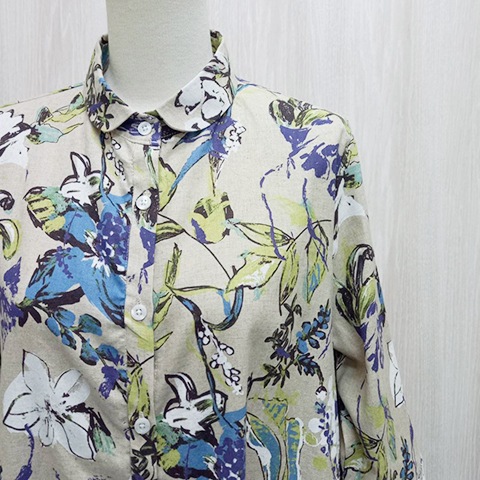 半袖前開きマキシ丈ワンピース【5138772 LINEN ベージュ 】