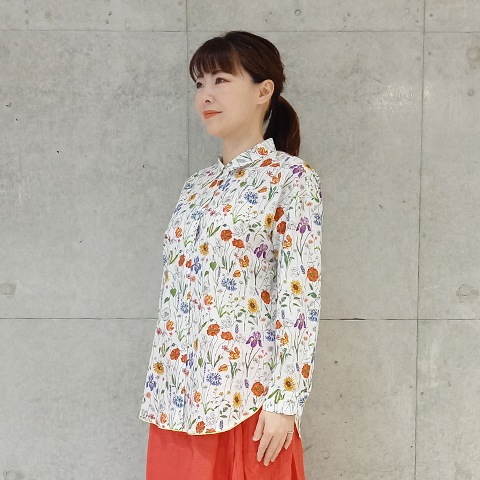 【Liberty】裾グログランオープンフロントシャツ 【0136790】