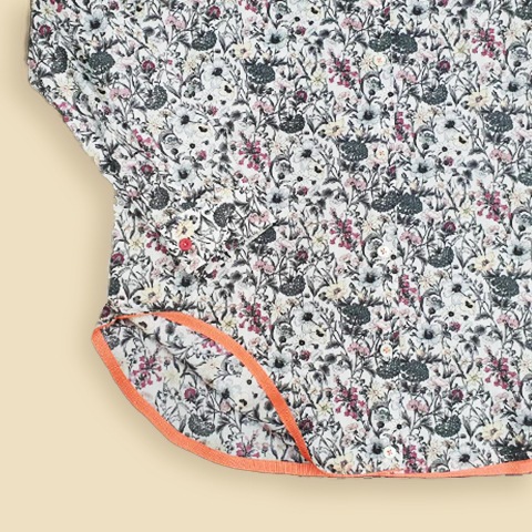 【Liberty】裾グログランオープンフロントシャツ 【0136790】