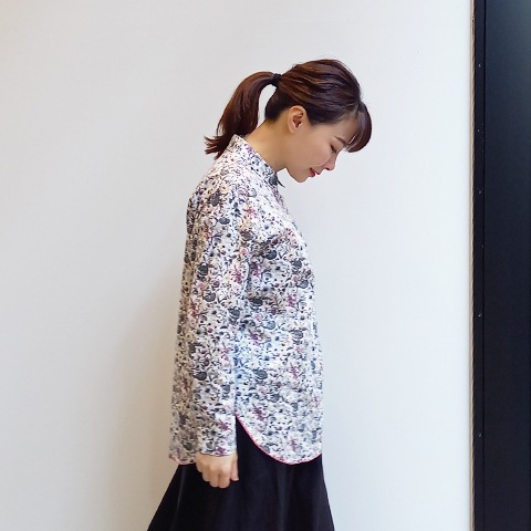 【Liberty】裾グログランオープンフロントシャツ 【0136790】