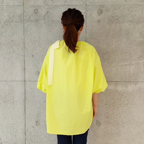 Summer コットン100タイプライターリボンブラウス 【0336790】