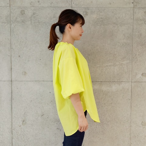 Summer コットン100タイプライターリボンブラウス 【0336790】