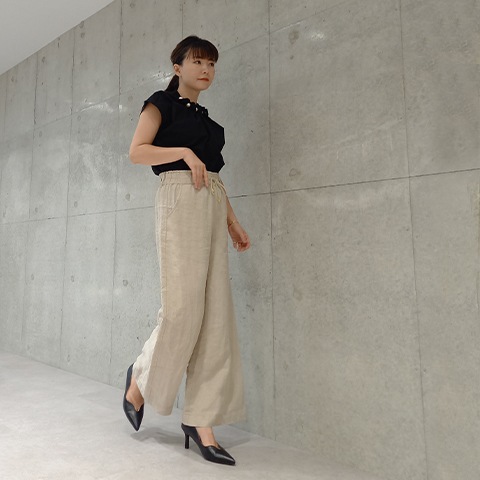 Summer 1/40フレンチリネンキャンパスワッシャーベイカーワイドパンツ【6232790-36】
