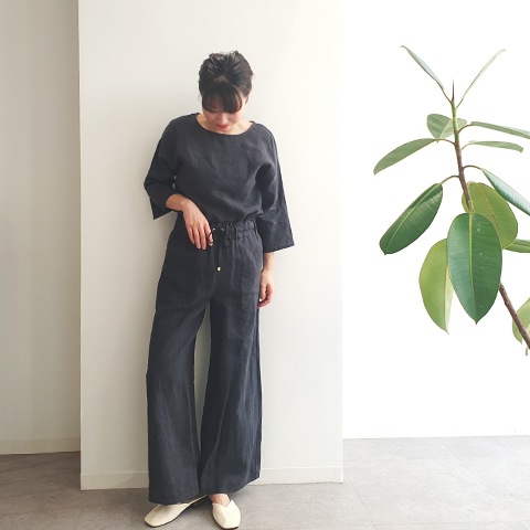 Summer 1/40フレンチリネンキャンパスワッシャーベイカーワイドパンツ【6232790-36】