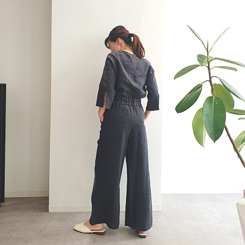 Summer 1/40フレンチリネンキャンパスワッシャーベイカーワイドパンツ【6232790-36】