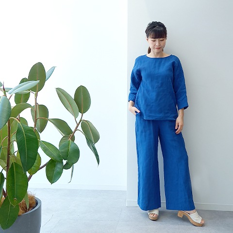 Summer 1/40フレンチリネンキャンパスワッシャーベイカーワイドパンツ【6232790-36】