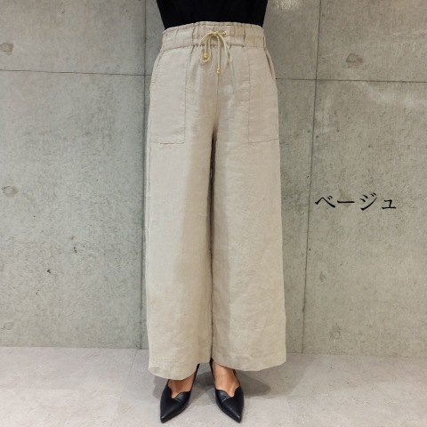 Summer 1/40フレンチリネンキャンパスワッシャーベイカーワイドパンツ【6232790-36】