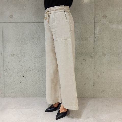 Summer 1/40フレンチリネンキャンパスワッシャーベイカーワイドパンツ【6232790-36】