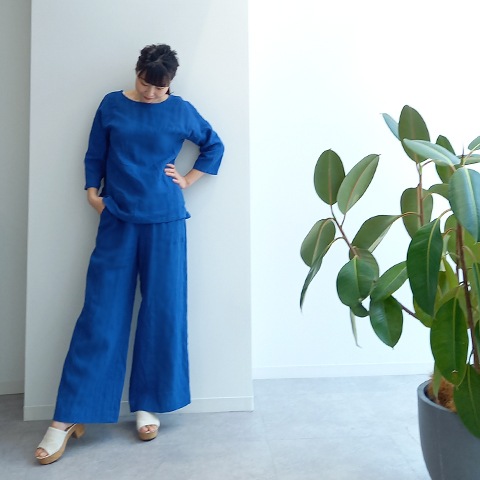 Summer 1/40フレンチリネンキャンパスワッシャーベイカーワイドパンツ【6232790-36】