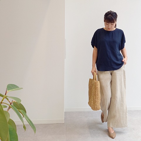 Summer 1/40フレンチリネンキャンパスワッシャーベイカーワイドパンツ【6232790-36】