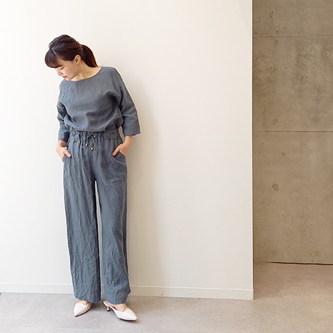Summer 1/40フレンチリネンキャンパスワッシャーベイカーワイドパンツ【6232790-36】