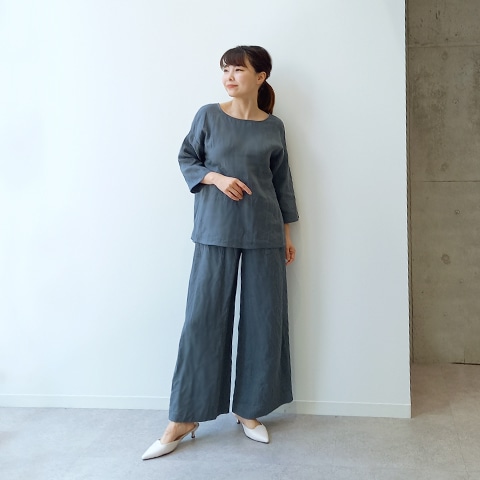 Summer 1/40フレンチリネンキャンパスワッシャーベイカーワイドパンツ【6232790-36】