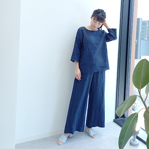 Summer 1/40フレンチリネンキャンパスワッシャーベイカーワイドパンツ【6232790-36】