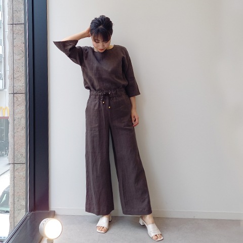 Summer 1/40フレンチリネンキャンパスワッシャーベイカーワイドパンツ【6232790-36】