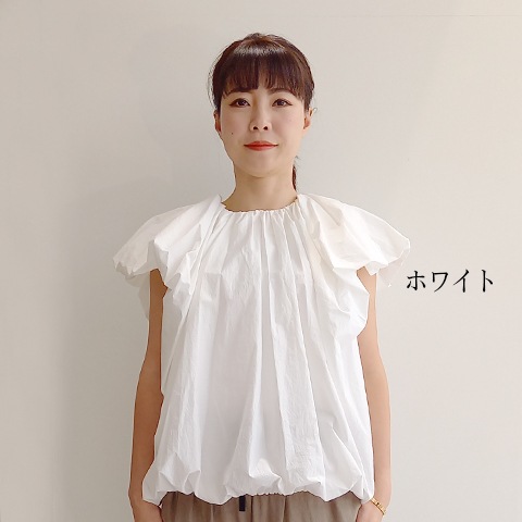2024 Summer コットン100タイプライターフリルショートブラウス【0334791】