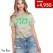 アウトレット TRES BIEN トレビアン CLOVER Tシャツ GREEN Sサイズ Mサイズ Lサイズ XLサイズ plussize xmas|LA BODY SALE