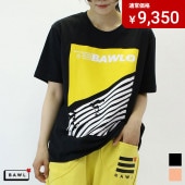 ȥå BAWL ܥ ˥å  T BLACK PALE ORANGE S M L XL