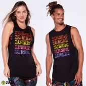 アウトレット ZUMBA ズンバ 正規品 ユニセックス カラフル ロゴ タンクトップ BLACK XSサイズ Sサイズ Mサイズ|ZUMBAセール