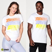 アウトレット ZUMBA ズンバ 正規品 ユニセックス ロゴ プリント Tシャツ WHITE XS/Sサイズ M/Lサイズ|ZUMBAセール