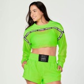 ZUMBA ズンバ 正規品  ロングスリーブトップ LIME 　XSサイズ Sサイズ|ZUMBA-ズンバ-